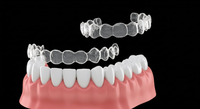 マウスピースと歯の模型